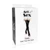 Панчохи Art of Sex - Lora з відкритими пальцями та п'ятою, розмір M, з ефектом мокрого оксамиту