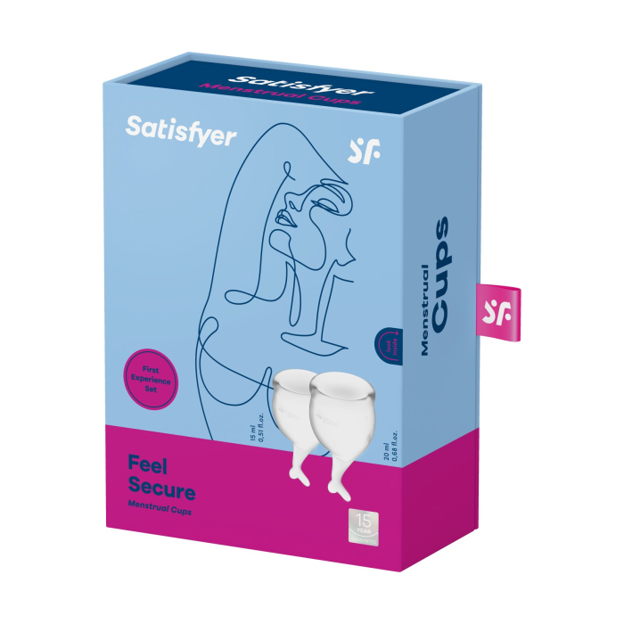 Набір менструальних чаш Satisfyer Feel Secure (transparent), 15мл і 20мл, мішечок для зберігання