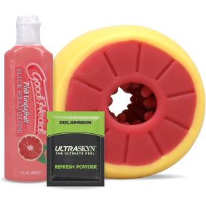 Набір для мінету Doc Johnson GoodHead Grapefruit Blowjob Set - Yellow (м'яте паковання!!!)