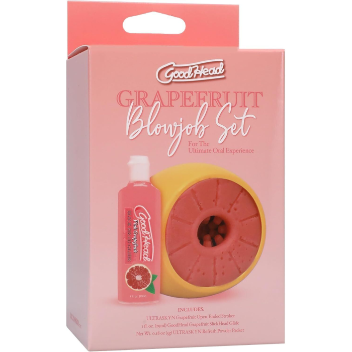 Набір для мінету Doc Johnson GoodHead Grapefruit Blowjob Set - Yellow (м'яте паковання!!!)