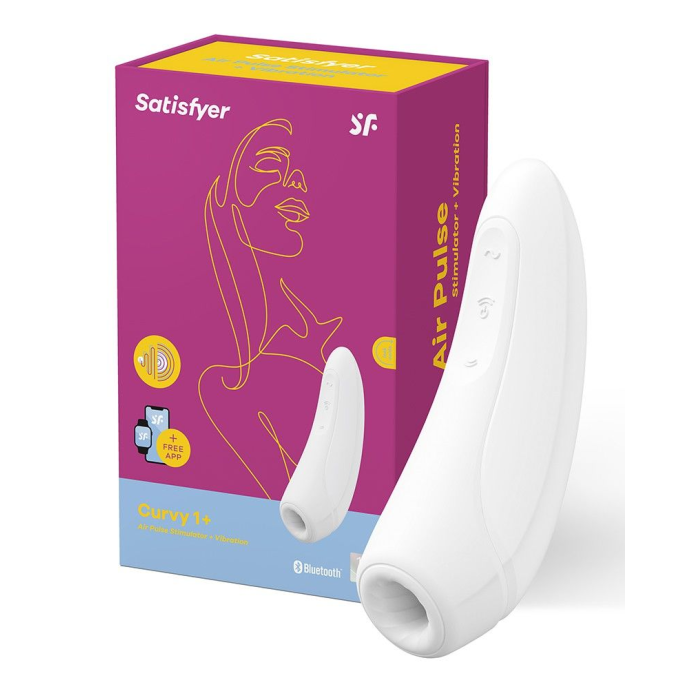 Вакуумний кліторальний стимулятор Satisfyer Curvy 1+ White з керуванням через інтернет
