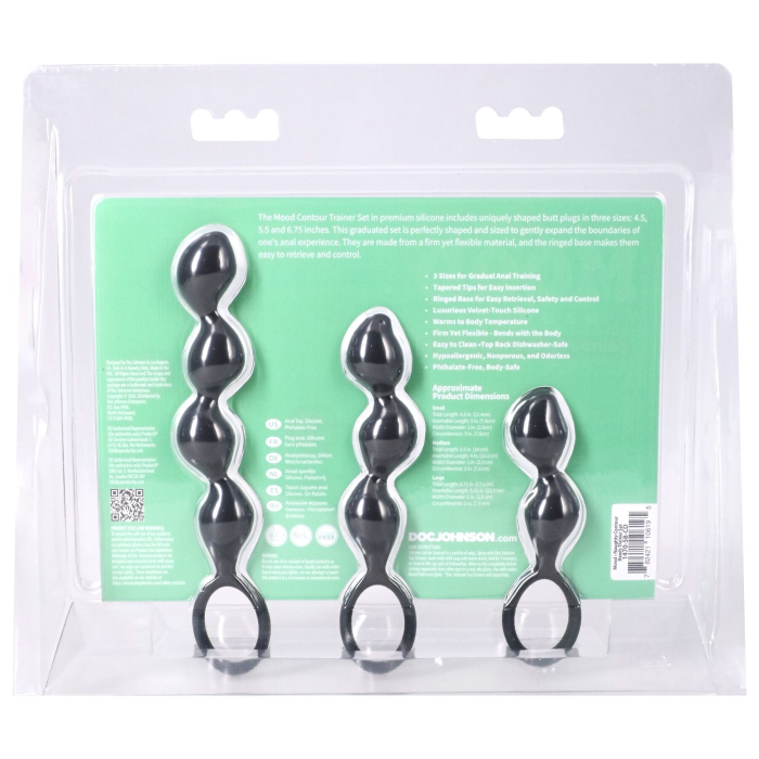 Набір анальних іграшок Doc Johnson Mood Naughty Contour Beads Trainer Set