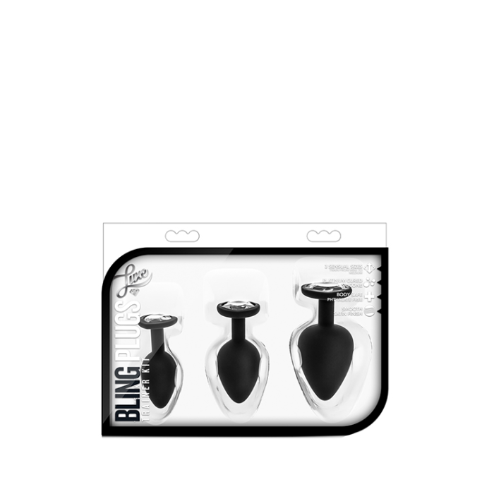 Набір анальних пробок LUXE BLING PLUGS TRAINING KIT WHITE GEMS