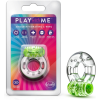 Ерекційне віброкільце Blush Play With Me з рельєфним метеликом для клітора, прозоро-зелене