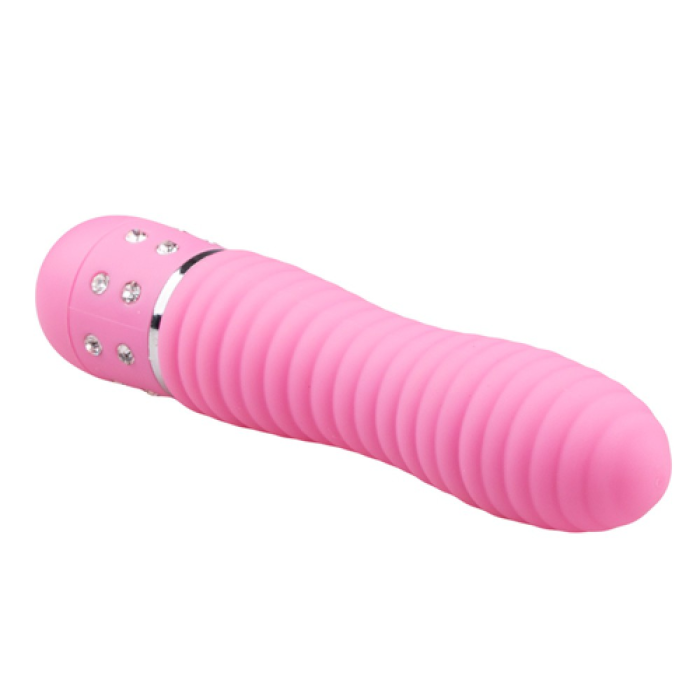 Вібратор ребристий Love Diamond Vibrator рожевий, 11.4 см