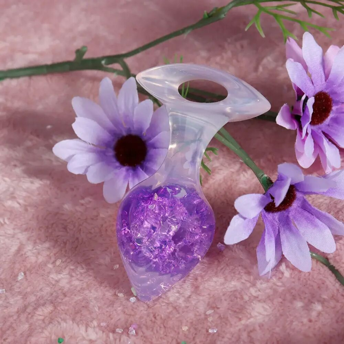 Анальна пробка Liebe Seele Heart-shaped Crystal Anal Plug - Purple Small