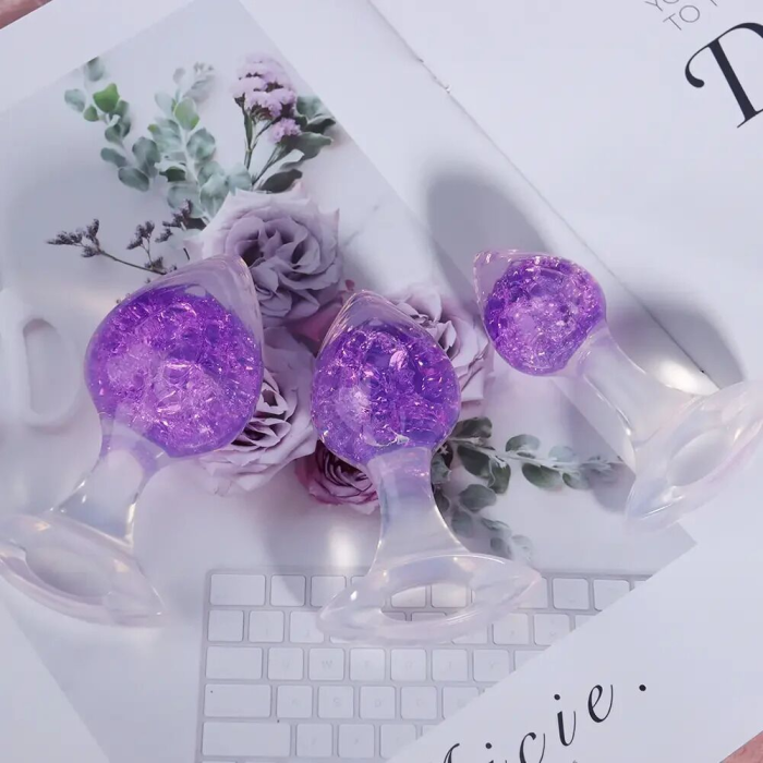 Анальна пробка Liebe Seele Heart-shaped Crystal Anal Plug - Purple Small