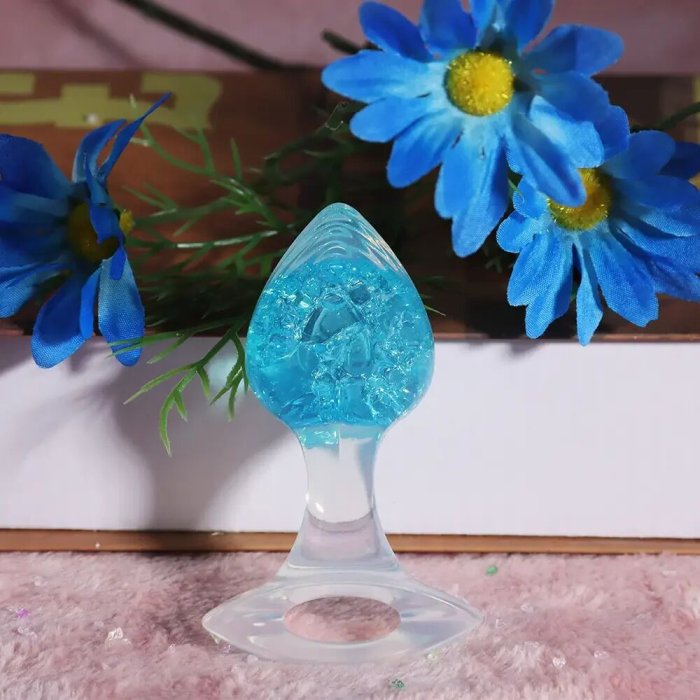 Анальна пробка Liebe Seele Heart-shaped Crystal Anal Plug - Blue Medium