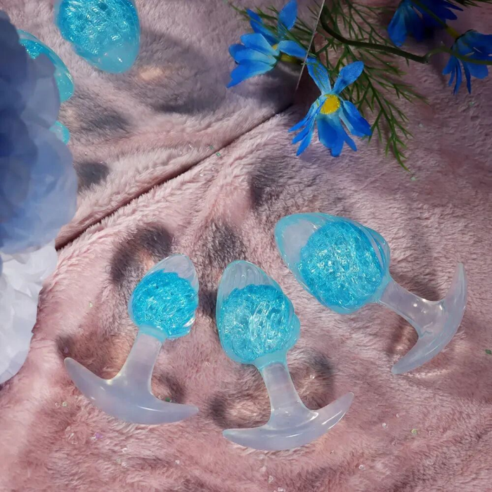 Анальна пробка Liebe Seele Icecream-shaped Crystal Anal Plug - Blue Small