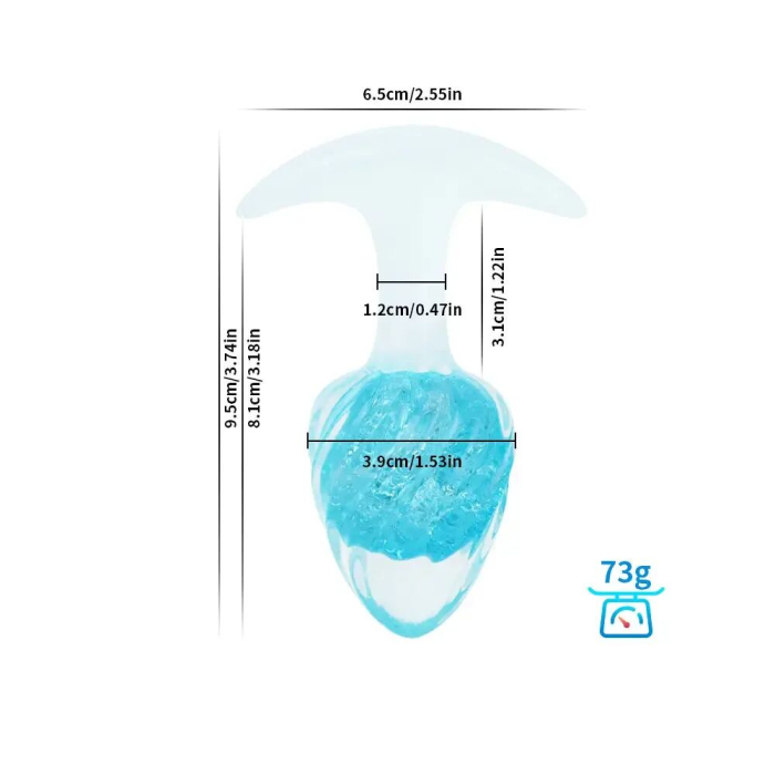 Анальна пробка Liebe Seele Icecream-shaped Crystal Anal Plug - Blue Medium