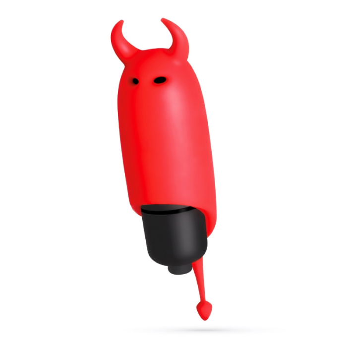 Міні-вібратор віброкуля з насадкою Crushios O-Pet Devil червоного кольору, 9.2 х 2.5 см
