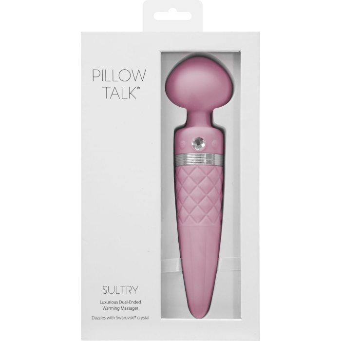 Вібромасажер 2в1 PILLOW TALK - Sultry Pink, класичний масажер і вібратор з ротацією, підігрів