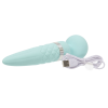 Вібромасажер 2в1 PILLOW TALK - Sultry Teal, класичний масажер і вібратор з ротацією, підігрів