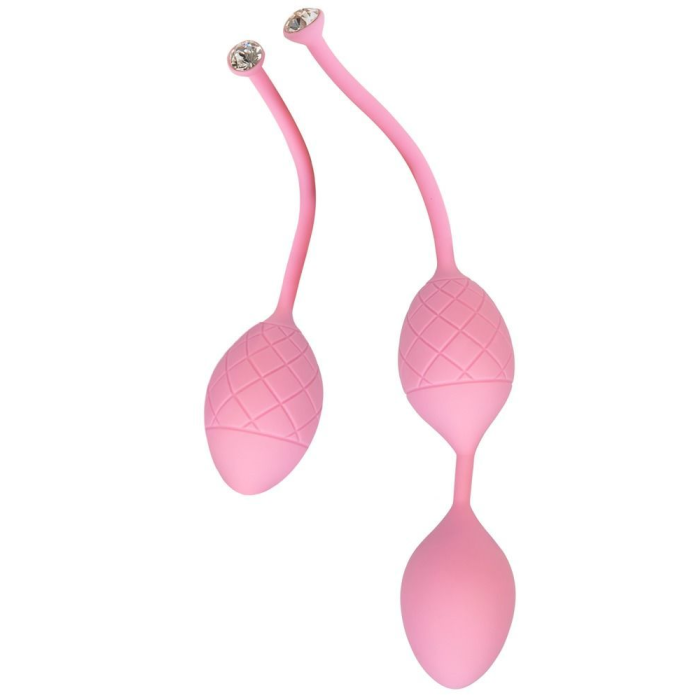 Розкішні вагінальні кульки PILLOW TALK - Frisky Pink з кристалом, діаметр 3,2 см, вага 49-75гр