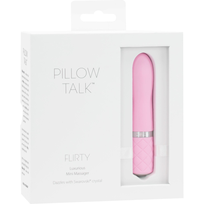 Розкішний вібратор PILLOW TALK - Flirty Pink з кристалом Swarovski, гнучка головка