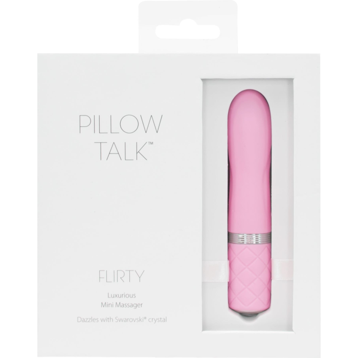 Розкішний вібратор PILLOW TALK - Flirty Pink з кристалом Swarovski, гнучка головка