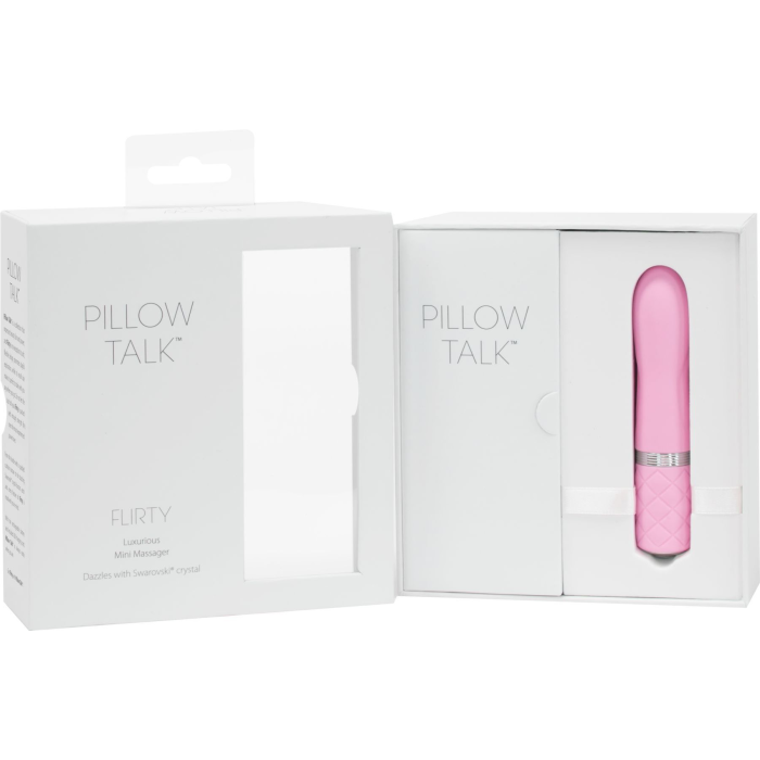 Розкішний вібратор PILLOW TALK - Flirty Pink з кристалом Swarovski, гнучка головка