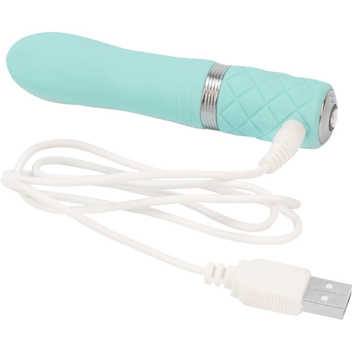 Розкішний вібратор PILLOW TALK - Flirty Teal з кристалом Swarovski, гнучка головка