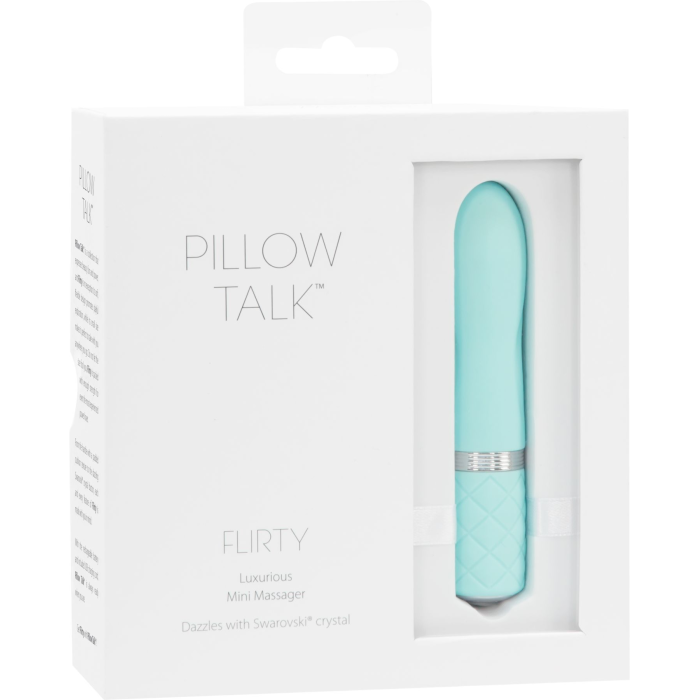 Розкішний вібратор PILLOW TALK - Flirty Teal з кристалом Swarovski, гнучка головка