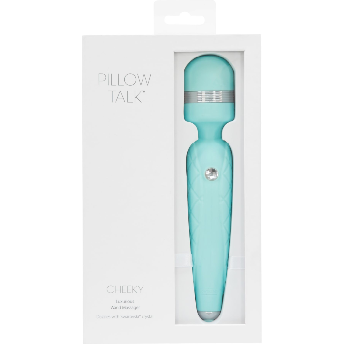 Розкішний вібромасажер PILLOW TALK - Cheeky Teal з кристалом Swarovski, плавне підвищення потужності