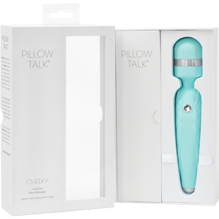 Розкішний вібромасажер PILLOW TALK - Cheeky Teal з кристалом Swarovski, плавне підвищення потужності