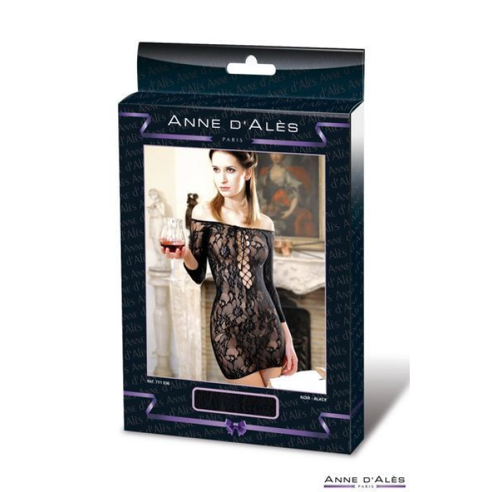 Сукня-сітка з декольте Anne De Ales FETISH DINNER Black S / M, оголене плече