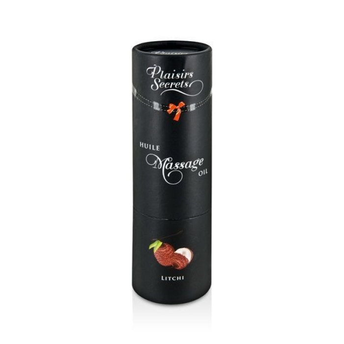 Масажна олія Plaisirs Secrets Litchi (59 мл) з афродизіаками, їстівна, подарункове паковання
