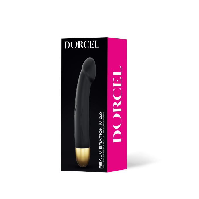 Вібратор Dorcel Real Vibration M Gold 2.0, діаметр 3,7см, перезаряджається, для точки G
