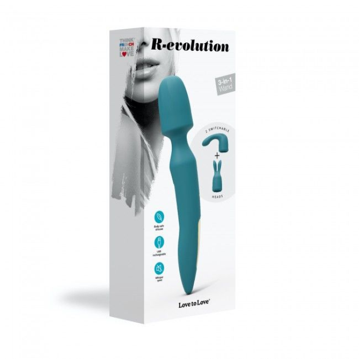 Вібромасажер з двома насадками Love To Love R-EVOLUTION TEAL ME, гнучка головка