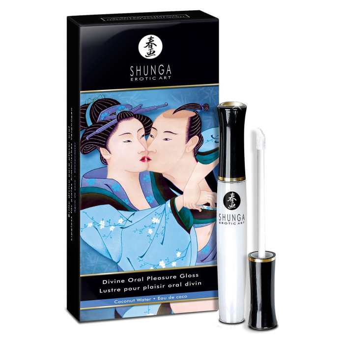 Стимулювальний блиск для губ Shunga LIPGLOSS – Coconut Water (10 мл), ефект поколювання, холод-тепло