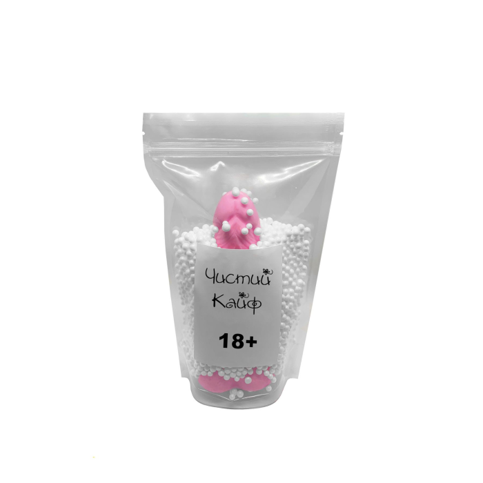 Мило у формі пеніса Чистий Кайф Pink size L, крафтове мило-член, натуральне