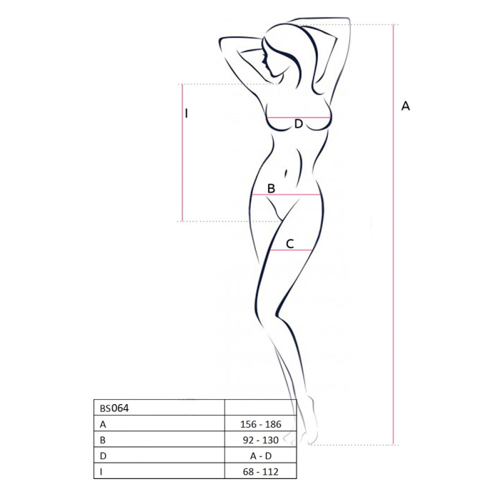 Бодістокінг Passion BS064 One Size, White, боді, закрите плече, відкритий доступ