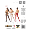 Колготки-бодістокінги з відкритим доступом Passion S017 One Size, Red, імітація панчіх та пояса