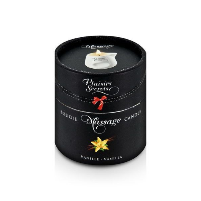 Масажна свічка Plaisirs Secrets Vanilla (80 мл) подарункове паковання, керамічний посуд