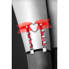 Гартер на ногу Bijoux Pour Toi - WITH HEART AND SPIKES Red, сексуальна підв'язка з сердечком