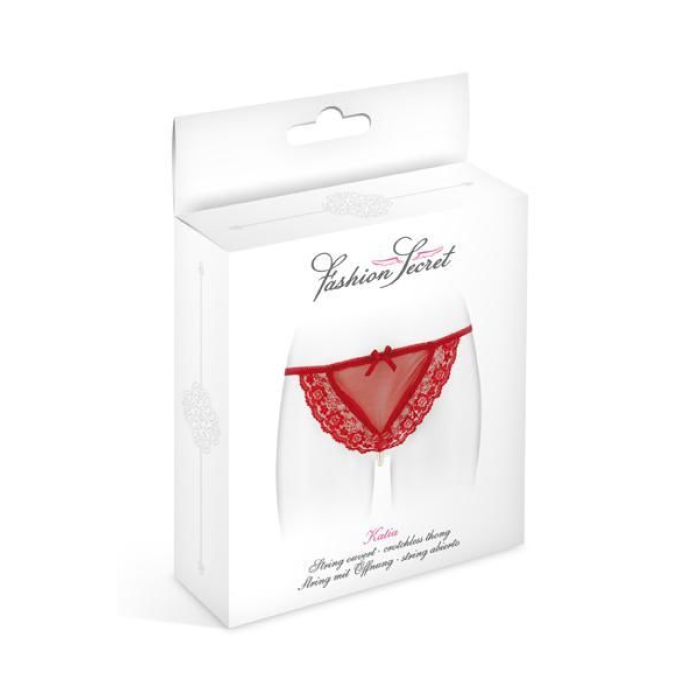 Трусики-стрінги з перлинною ниткою Fashion Secret KATIA Red