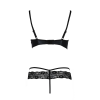 Комплект білизни Passion Exclusive NORTH SET L/XL, black, ліф і трусики з елементами під латекс