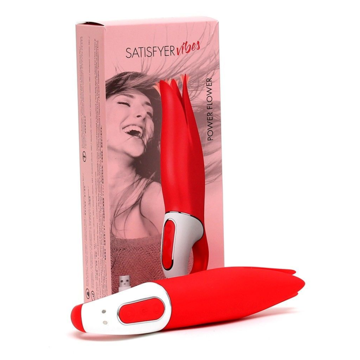 Потужний вібратор Satisfyer Vibes Flower Power з ніжними тремтливими пелюстками, 12 режимів роботи