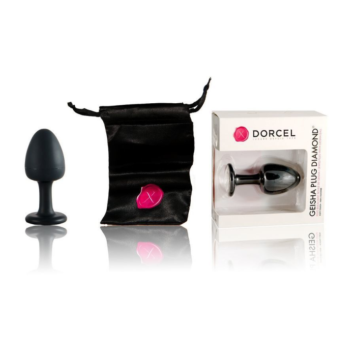 Анальна пробка Dorcel Geisha Plug Diamond L з кулькою всередині, створює вібрації, макс. діаметр 4см