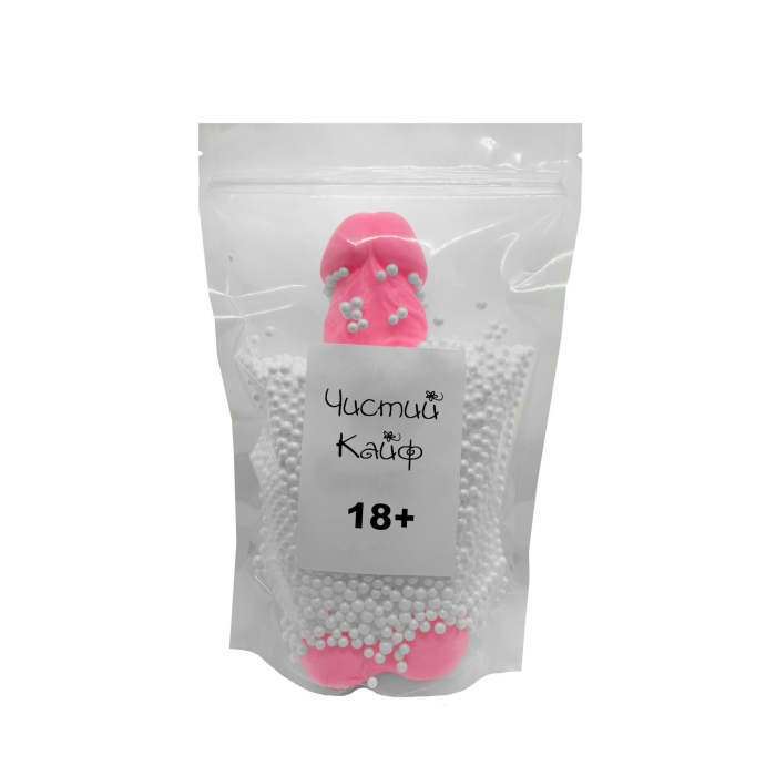 Мило у формі пеніса Чистий Кайф Pink size XL, крафтове мило-член, натуральне