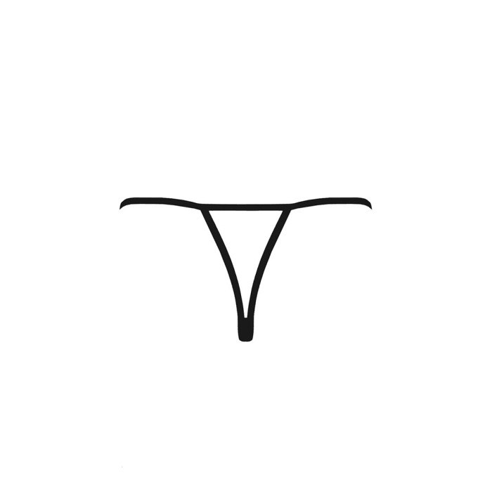 Трусики мереживні з доступом Passion Exclusive VIOLANTE THONG L/XL, black