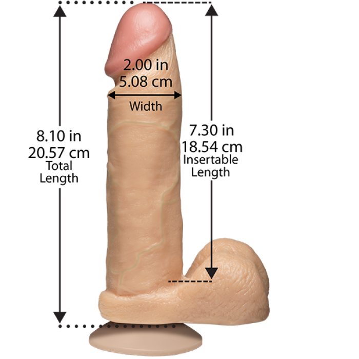Фалоімітатор Doc Johnson The Realistic Cock 8 inch White - PVC, Vack-U-Lock, діаметр 5,1 см