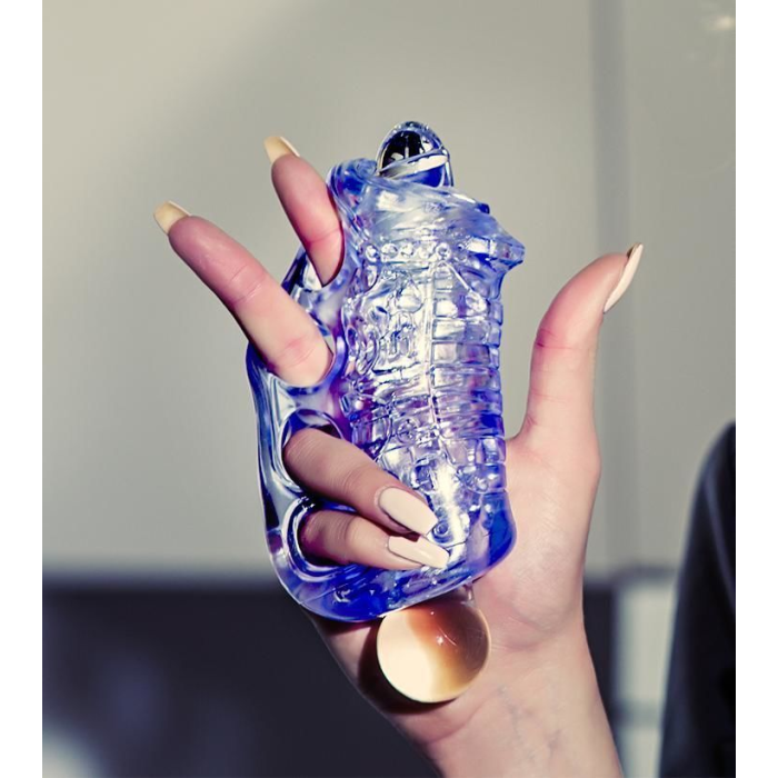 Мастурбатор Fleshlight Fleshskins Grip Blue Ice, надійна фіксація на руці, відмінно для пар та мінета