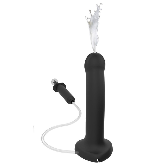 Фалоімітатор, що кінчає Strap-On-Me Dildo Cum Black, діаметр 3,6 см, силікон, насадка для страпону
