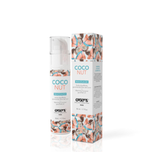 Масажна олія EXSENS Coconut 50 мл розігрівальна, без цукру, без парабенів, їстівна