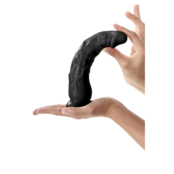 Фалоімітатор із присоскою Real Body — Real Justin Black, TPE, діаметр 4,2 см