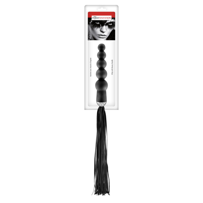 Флогер з ручкою - анальним намистом Fetish Tentation Whip with Rosary Handle