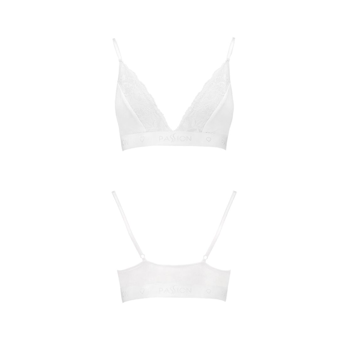 Еластичний топ з мереживом Passion PS001 TOP L, white