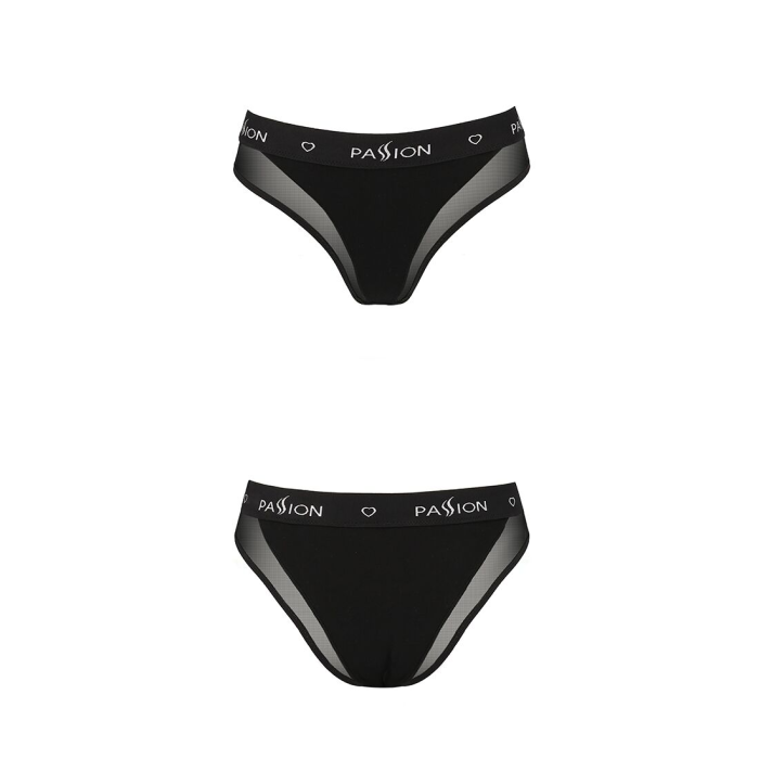 Трусики з прозорою вставкою Passion PS002 PANTIES M, black