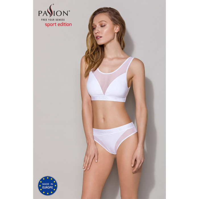 Топ з прозорою вставкою Passion PS002 TOP S, white